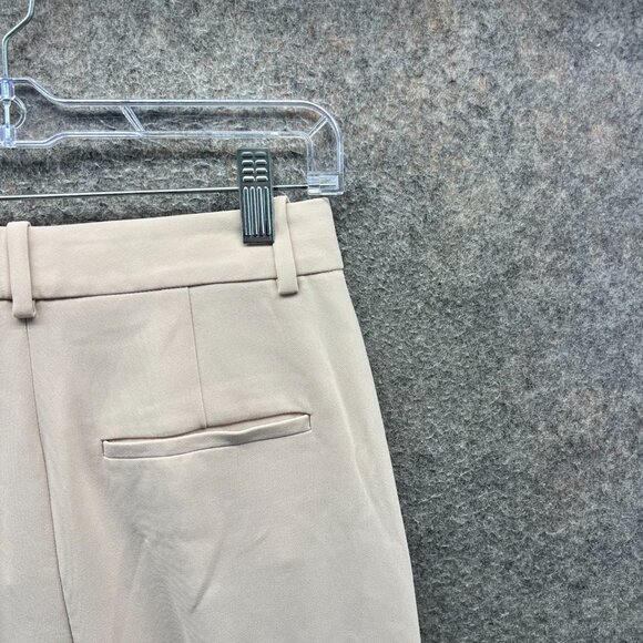 Theory Dress Pants Women 0 Wheat Beige Wide Leg High Rise Modern Crepe 2 Pleated - Picture 6 of 11